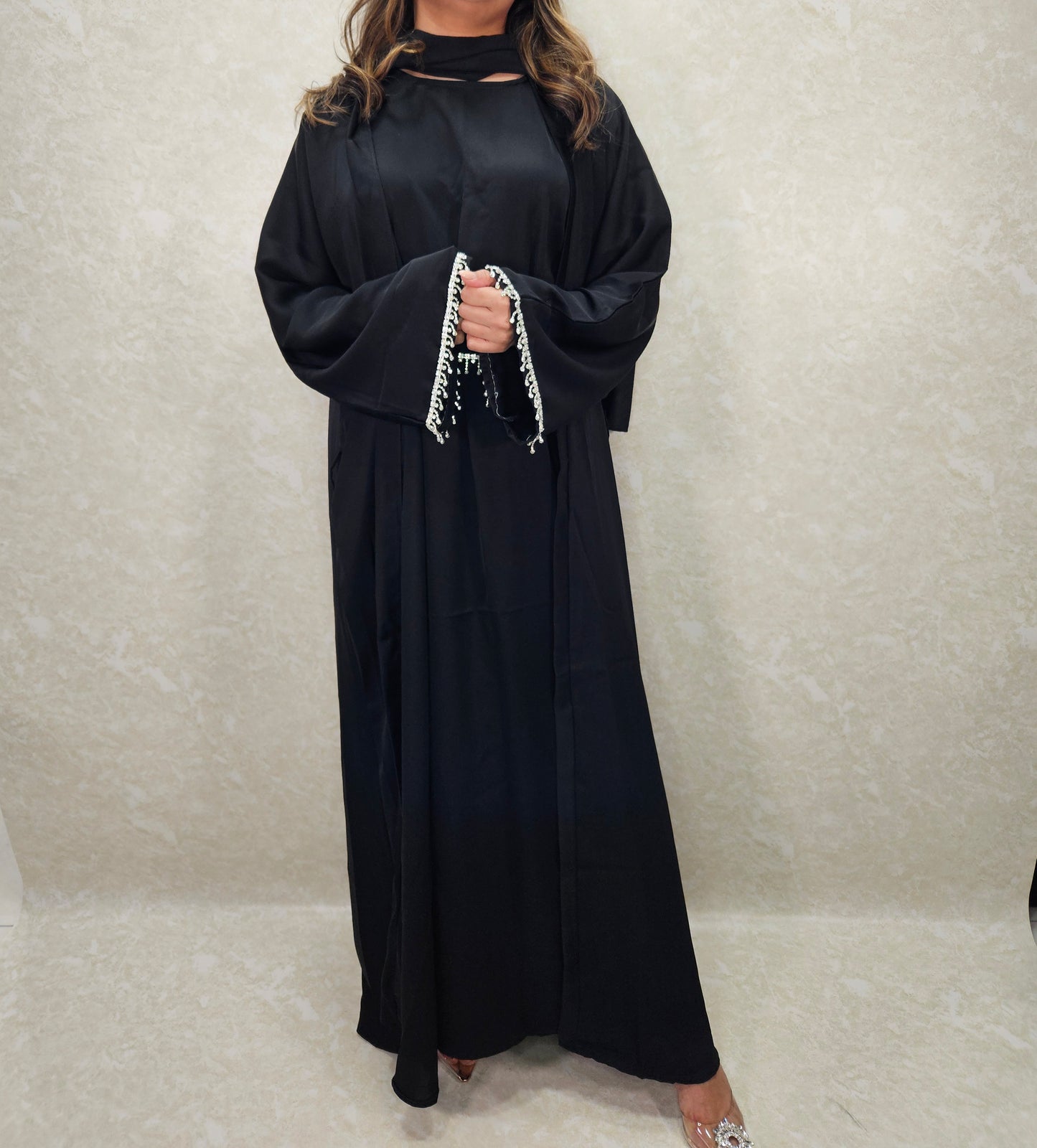 ROSALEE DIAMANTE ABAYA BLACK