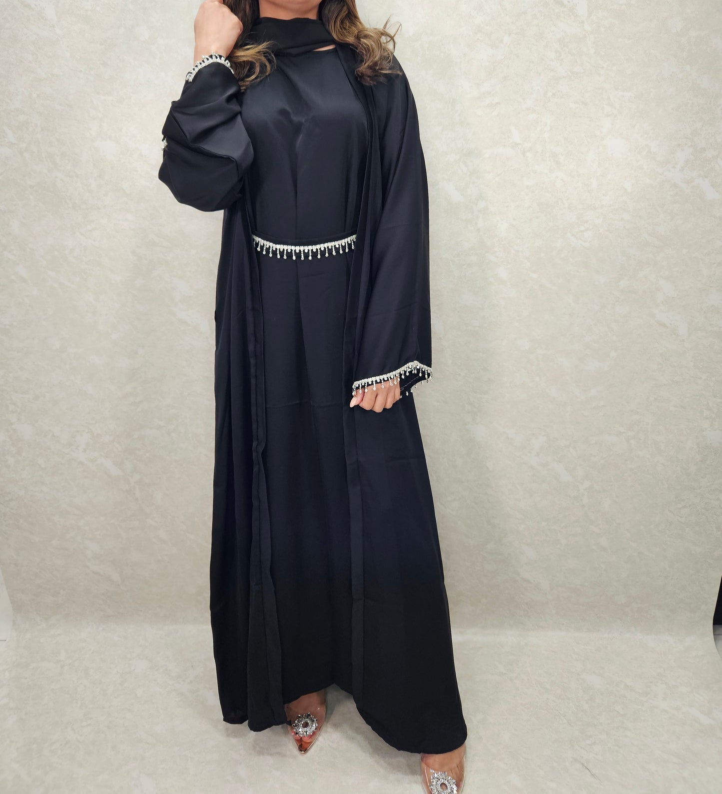 ROSALEE DIAMANTE ABAYA BLACK