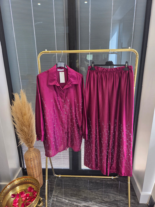 SAAR SATIN COORD PINK