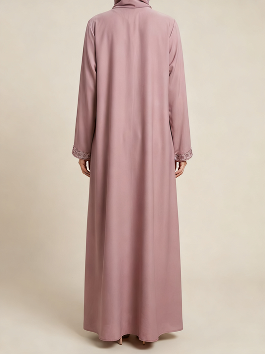 Pink embellished abaya