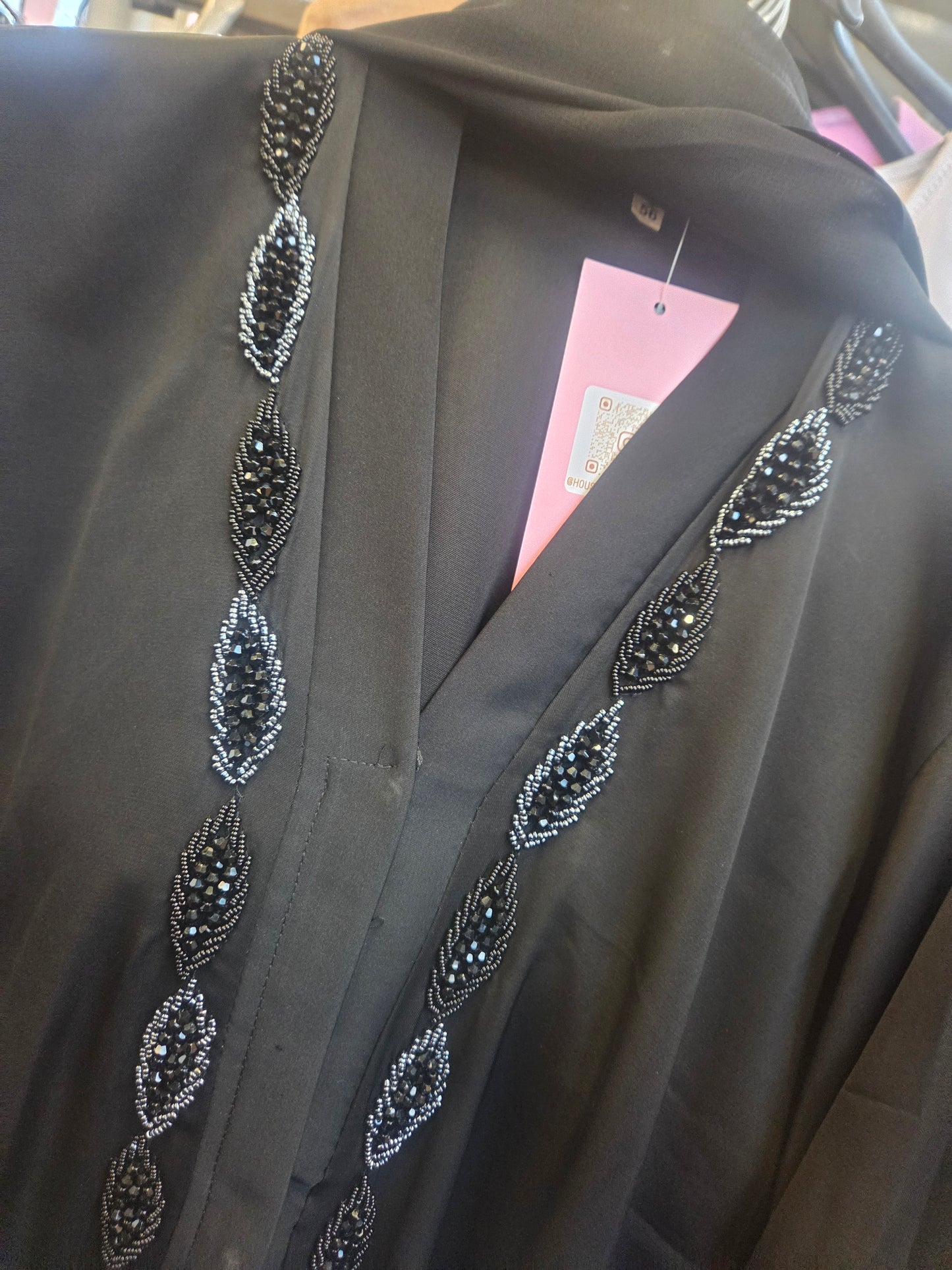 BLACK BEADED ABAYA