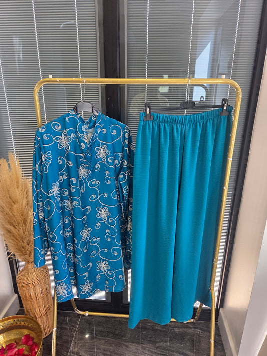 TARA FLORAL COORD BLUE