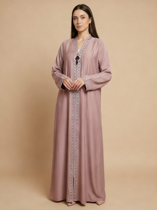 Pink embellished abaya